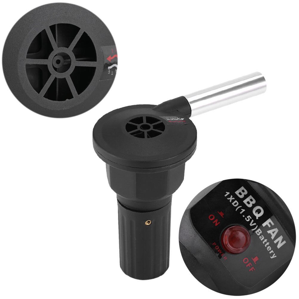 Soplador de aire portátil para barbacoa y Picnic, ventilador de cocina de acero inoxidable, seguro para el hogar, con sistema de encendido más rápido