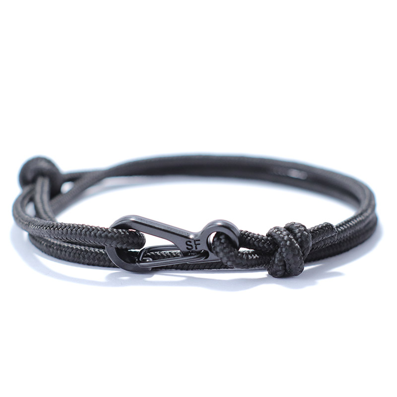 Eenvoudige Stijl Paracord Armband Heren Handgemaakte Glijdende Verstelbare Nautische Braslet Outdoor Camping Strand Vrijetijdsaccessoires Joias: Black Gun Plated