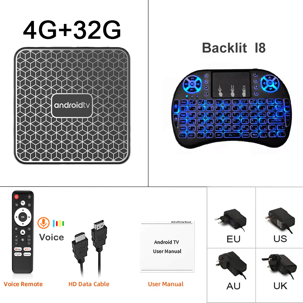 Caixa de TV Inteligente Android 16 T8S RK3518 8GB 128GB Dual WiFi6 BT5.4 Assistente de Voz Google 4K HDR Media Player Caixa de TV Muito Rápida: Vermelho / 100-240V Plugue AU