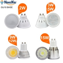 Gu10 focos Led 2W 3W 5W SMD2835 la taza de la lámpara 9W 12W 15W lámpara Led COB AC 110V 220V 240V Led Bombilla cálido blanco frío de luz Led