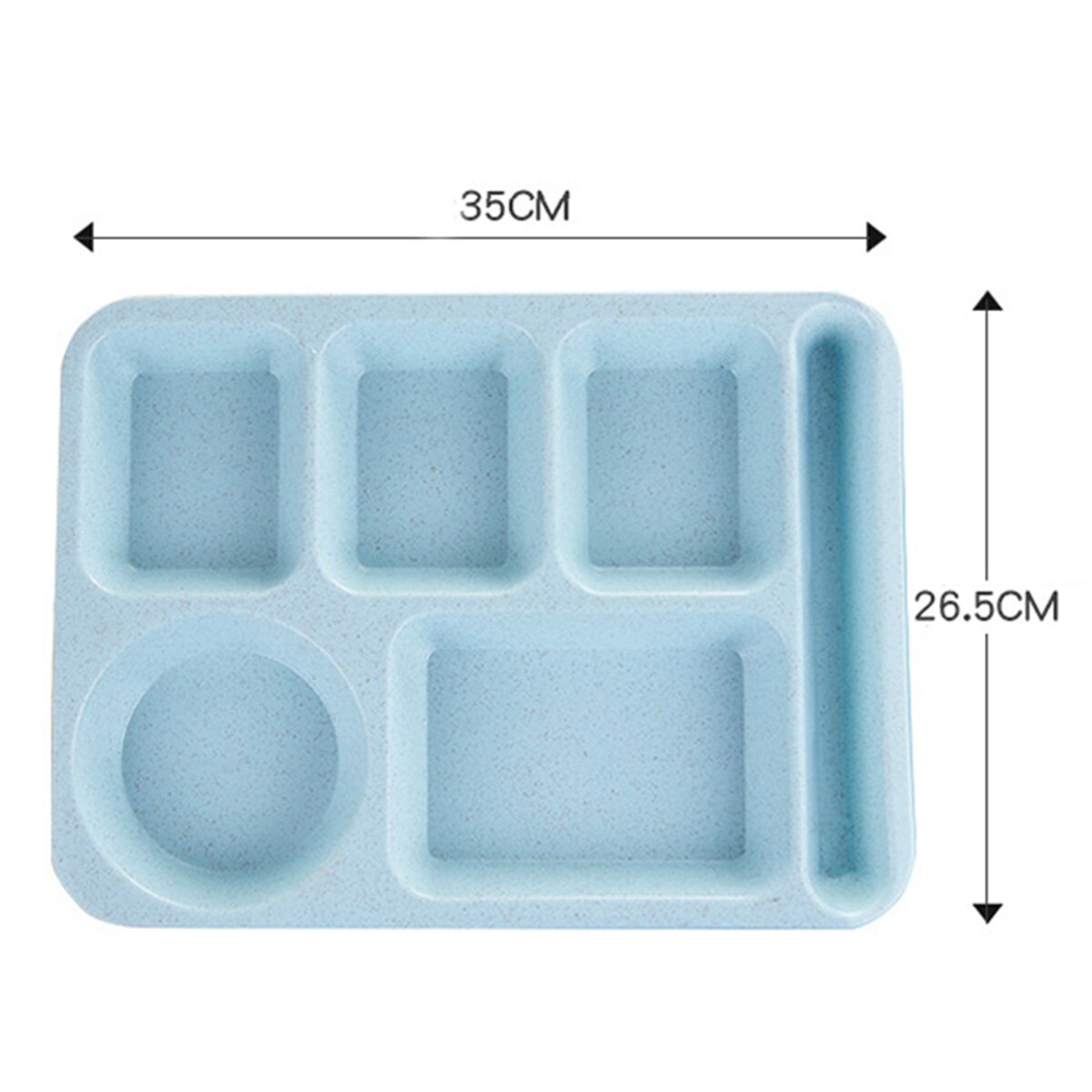 Portable Eco-friendly Wheat Straw 6-Compartment Lunch Container Food Meal Storage Picnic Tray with Fork Spoon & Chopsticks