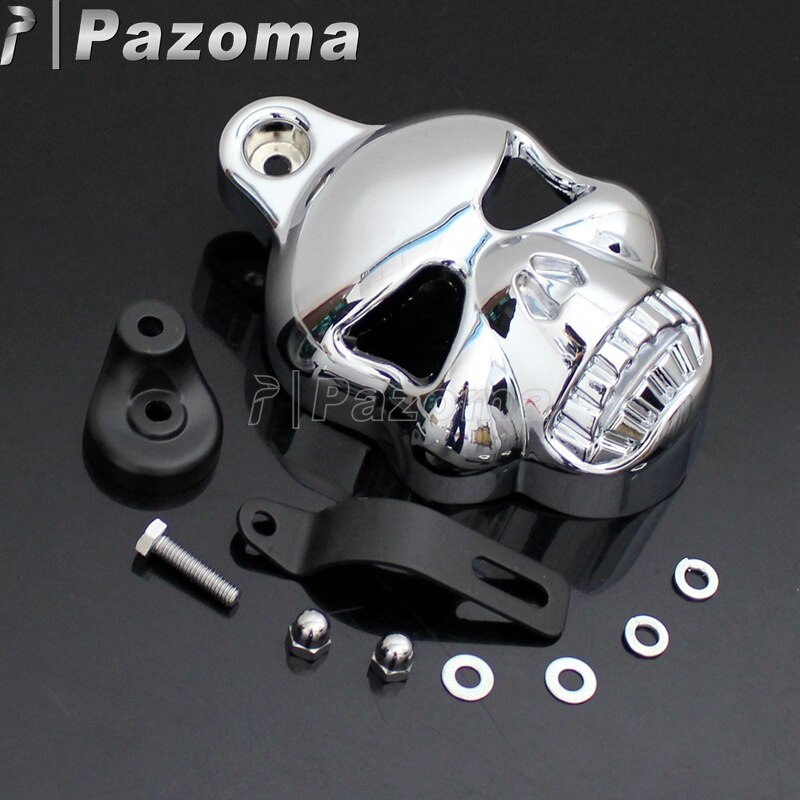 chrom motocykl czaszka róg pokrywa Cowbell dla Harley v-pręt wszystkie modele i Zbiory Cowbell klakson pokrywa 1992-2014