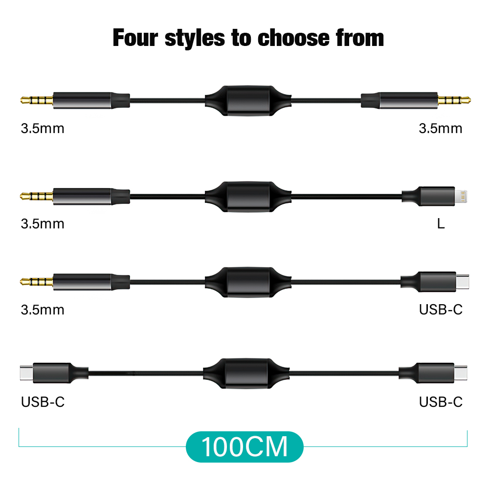 For iPhone 3.5mm To USB C 3.5 L Audio Cable Bidirectional Transcriber Internal Recording Aux Adapter For Laptop Connector Cord