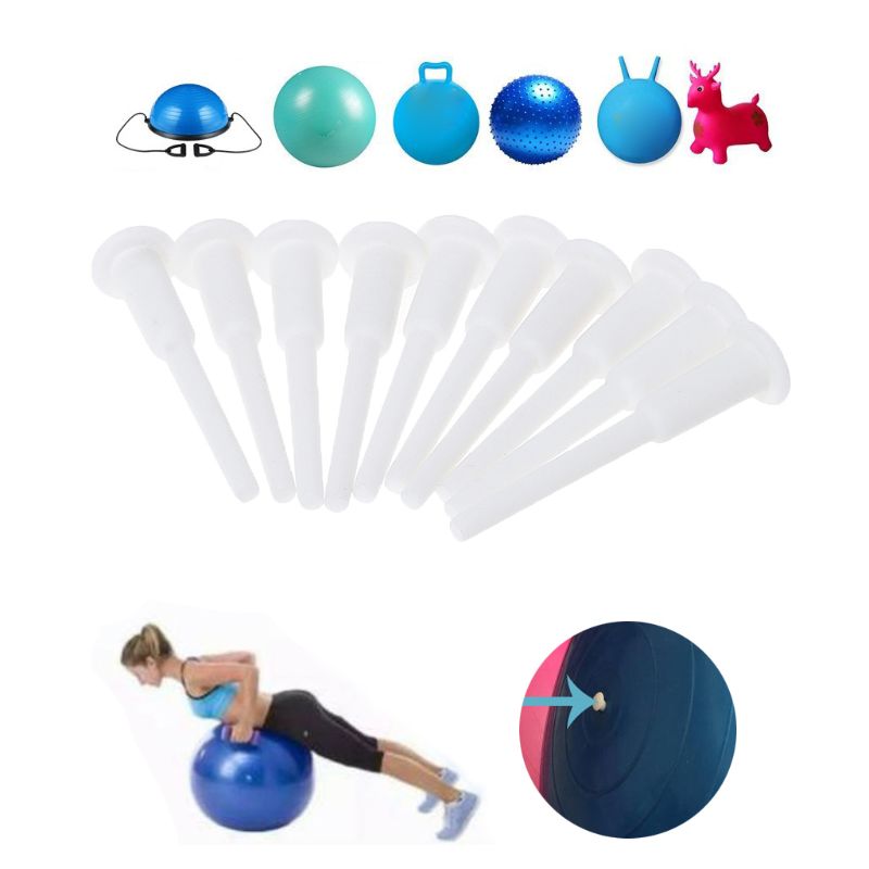 10Pcs Yoga Bal Lucht Plug Fitness Jump Paard Hoorn Ballen Klep Stekkers Nozzle Ankers