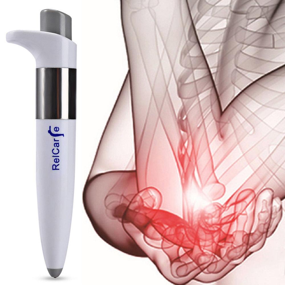 Elektronisk puls analgesi pen smertelindring iskias led bærbar håndholdt punkt massage pen: Hvid