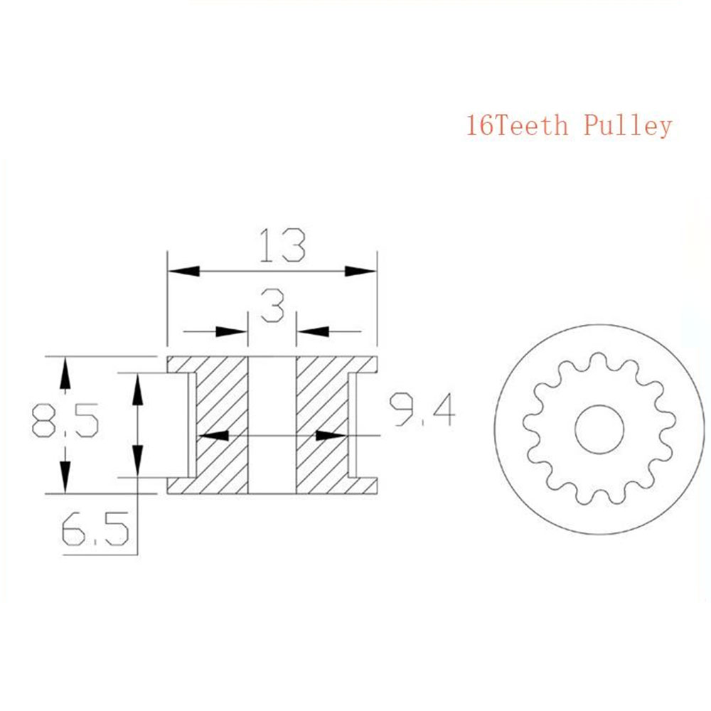 5 uds. De polea dentada para rueda dentada de aluminio GT2, 16/20 de rueda de diámetro interior, 3/5mm, ancho de dientes de engranaje de aluminio, 6/10mm, piezas de impresoras 3D para pieza Reprap
