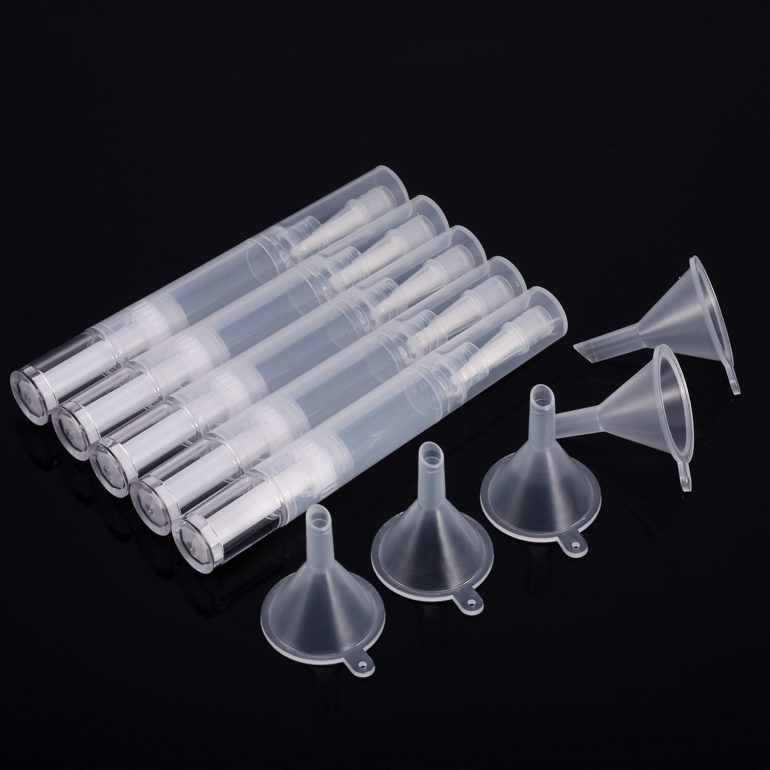 5 stk 3ml negleolie pen twist penne øjenvipper vækst væske tomme rør beholder applikatorer tube med børste spids nail art værktøj