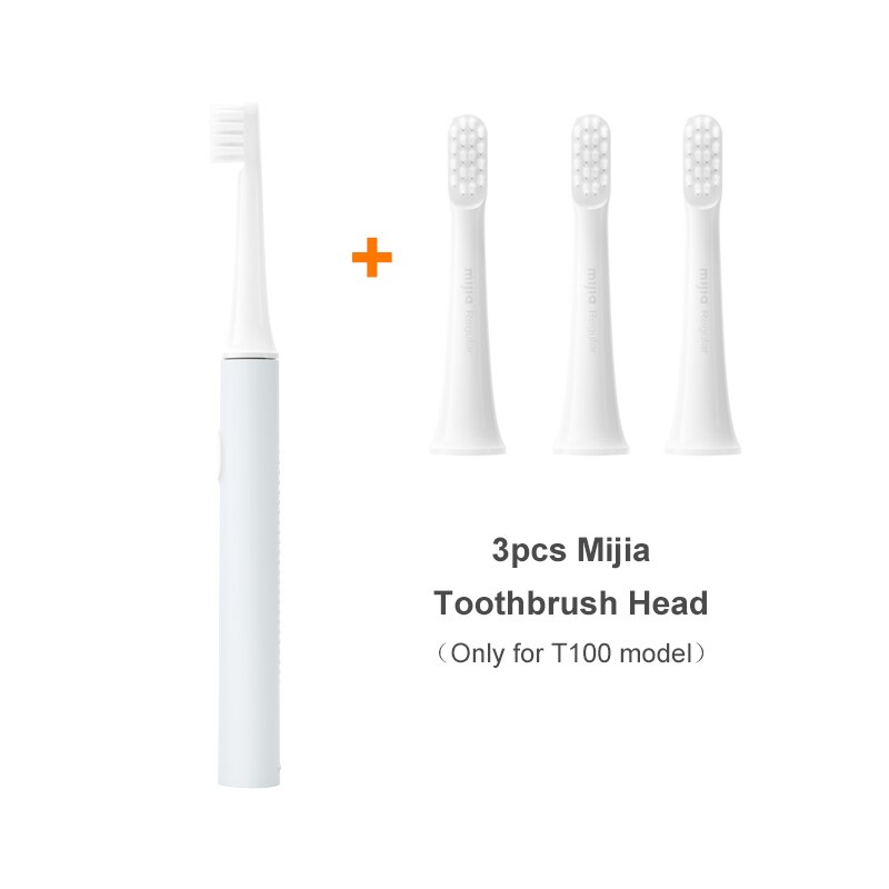 Original Xiaomi Mijia T100 Sonic Electric Toothbrush Adult Ultrasonic Automatic Toothbrush USB Rechargeable IPX7 Waterproof: blue add 3 head