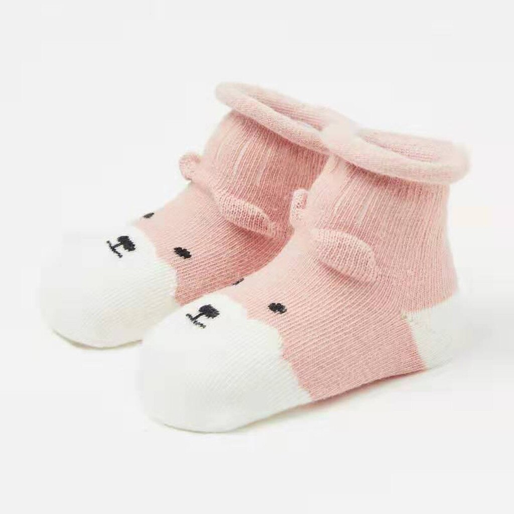 cute Born Baby Socks Cotton Anti Slip Sport Children Socks For Girls Boys Unisex Toddler 0-18 Month Kids Socks Candy Color: Pink / 18M