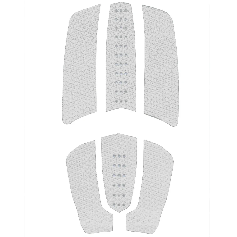 Almohadillas de 6 piezas, alfombrilla de tracción para cubierta SUP, cómoda EVA Premium con agarre para tabla de surf, almohadillas para pies con pegamento trasero de 3M, agarre antideslizante para tabla de surf: Blanco