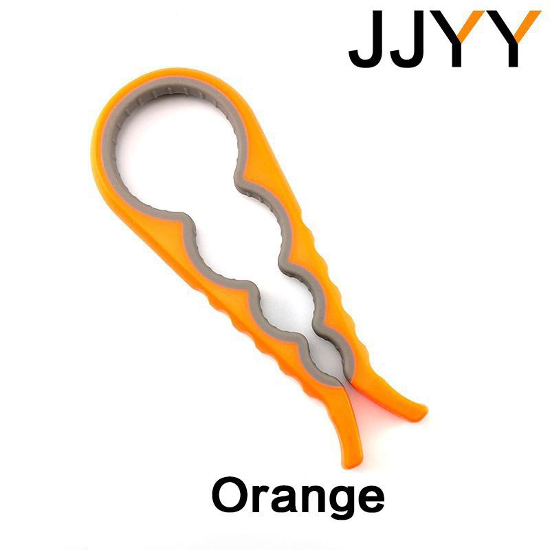 Abrelatas multifuncional para cocina casera JJYY, abridor de botellas giratorio antideslizante, herramienta de apertura de tapa, suministros de cocina: Naranja