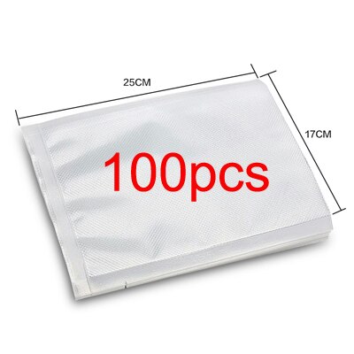 Kök vakuumförseglare förpackningsmaskin matsparpåse vakuumförseglare påsar för mat färska långvariga förvaringspåsar vakuumförseglare: 100 st 17 x 25cm
