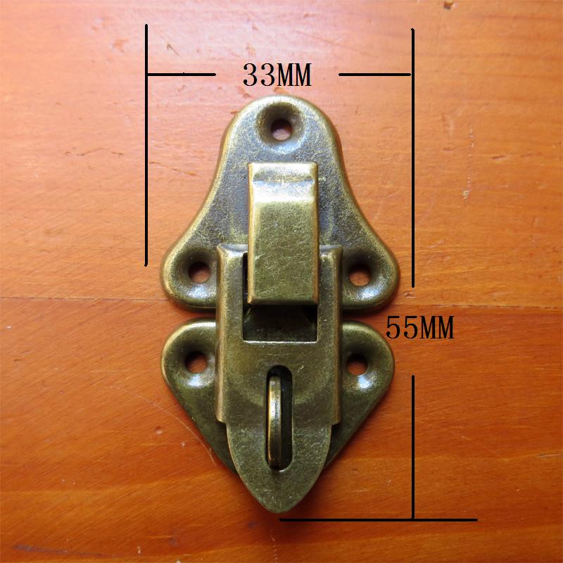 Vintage Metalen Sieraden Borst Geschenkdoos Koffer Case Gespen Toggle Hasp Klink Catch Sluiting Meubels Hardware, 55*33mm