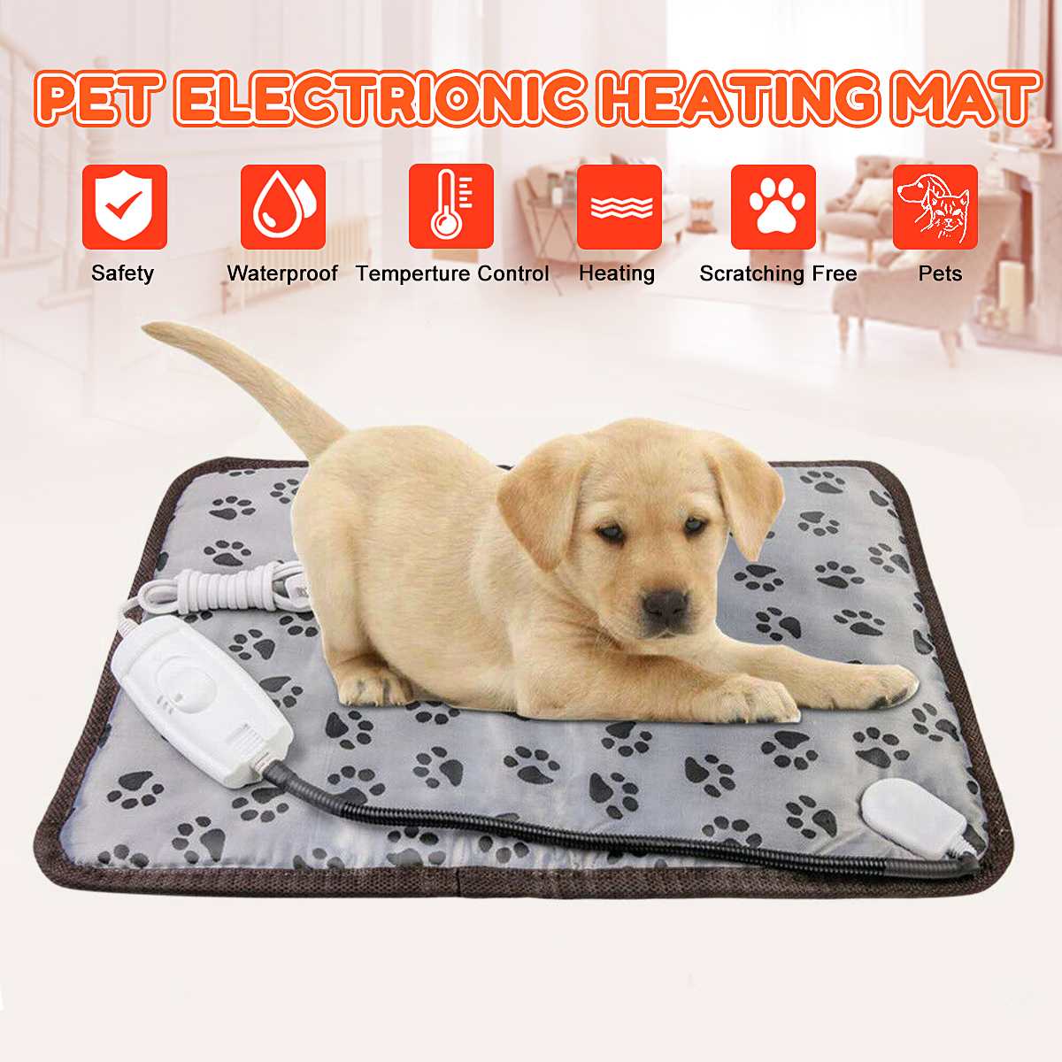Pet Electric Heater Heating Mat Cushion Waterproof Puppy Dog Cat Heated Pad Winter Warmer