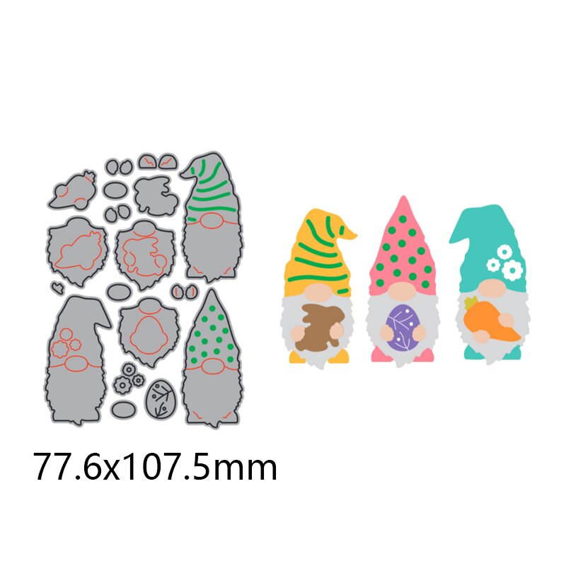 Paaseieren Kerst Gnome Metalen Stansmessen Scrapbooking Kaart Fotoalbum Maken Diy Ambachten Stencil Die Cuts: Default Title