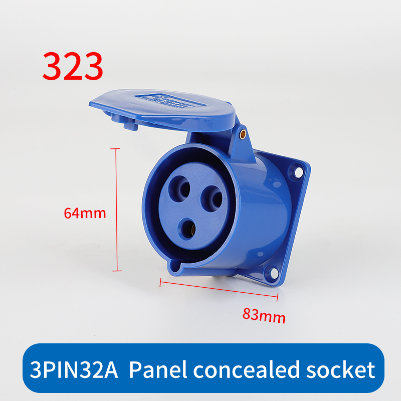 Industristik 3p/4p/5 -benet elektrisk stik 32a ip44 vandtæt vægmonteret stikkontakt han hun 220v 380v panel skjult: Multi