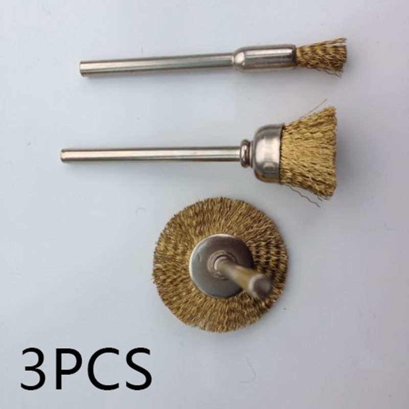 Tool Copper Wire Brushes Set Rust Paint Remover Wheel 3pcs Accessories
