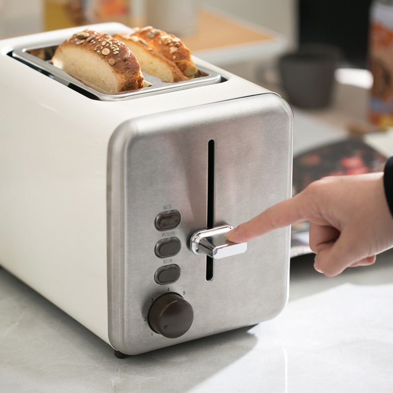Retro Automatic Mini automatic dormitory toaster stainless steel toaster home 2 piece breakfast machine