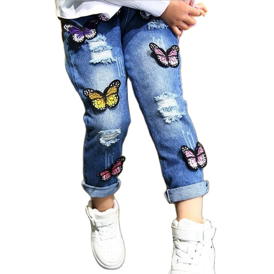 Pantalones vaqueros con agujeros rotos para niñas, ropa de , primavera y otoño