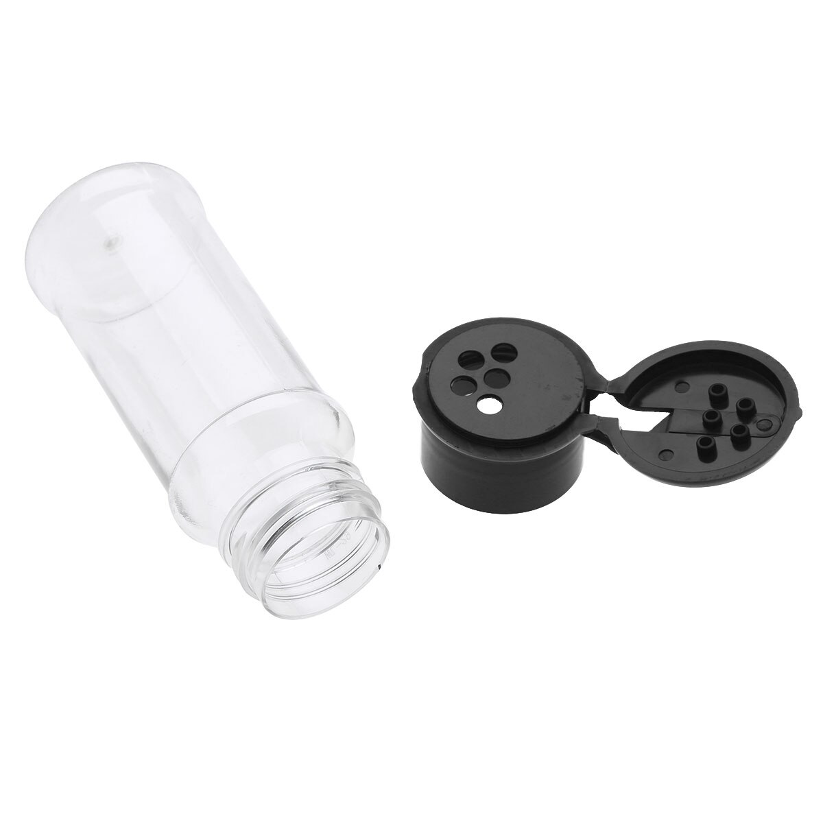 Botes de plástico para especias, tarro para condimentos, sal, pimienta, botellas para condimentos de barbacoa, botes de vinagrera, botellas con tapas de tamiz, 10 Uds., 100ml