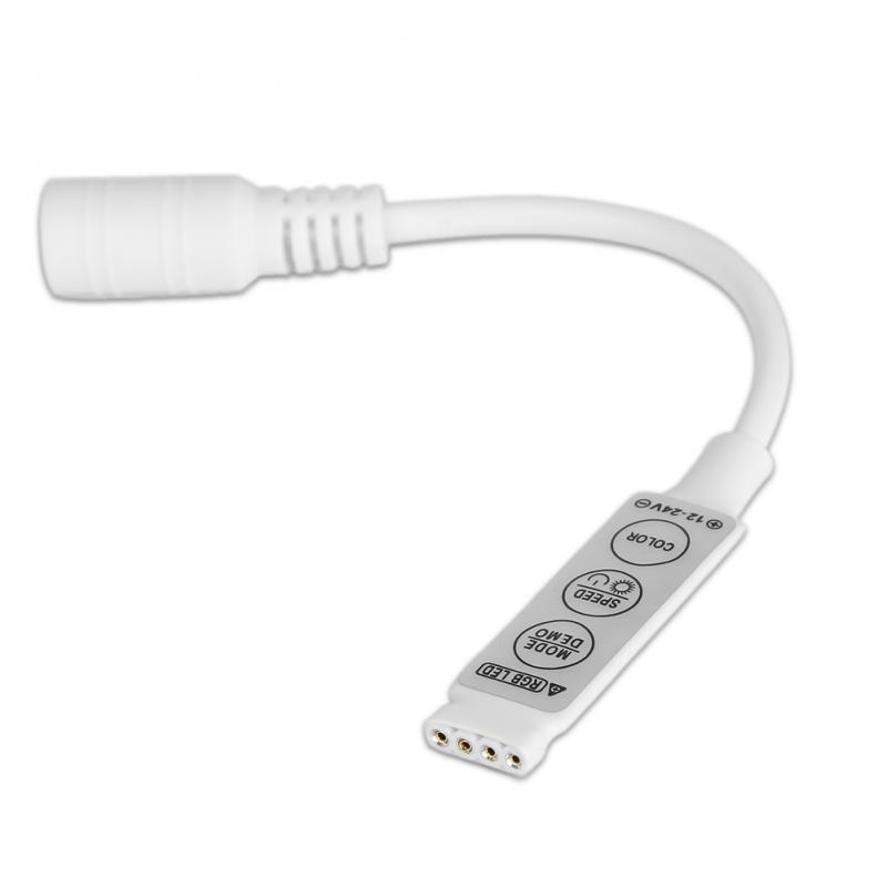 10 Pcs Led Controler Mini Size DC12V-24V Rgb Led Controller Dimmer Mini 3 Sleutels Dc Connector Controle Rgb Led Strip licht