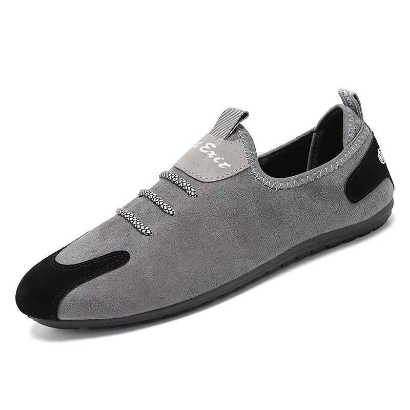 Mocassins de conduite pour hommes, chaussures à la , couleurs mixtes noir et rouge, baskets souples et confortables, mocassins d'été,: GRIS / 10
