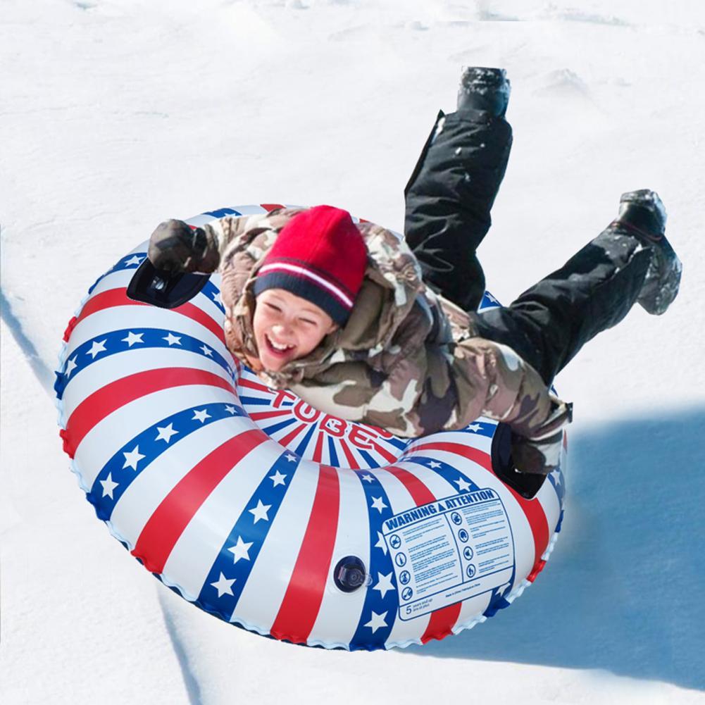 55% Inflatable Snow Sled Comfortable Easy to Inflate PVC Xmas Snowman Sledding Tube for Skiing