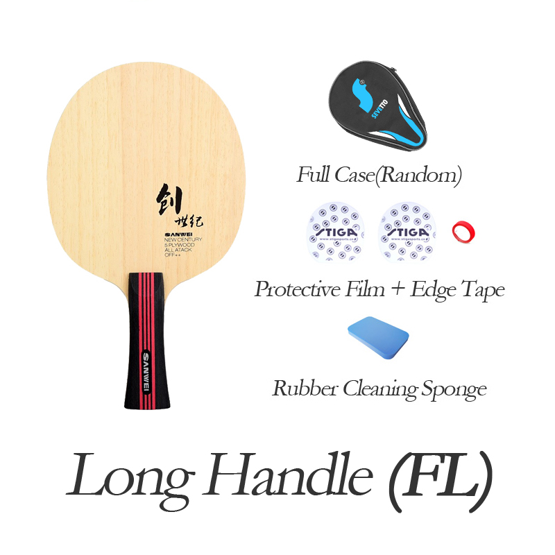 SANWEI Century Table Tennis Blade (5 Ply Wood, Allround) Racket Ping Pong Bat Paddle: FL QP FT HMC