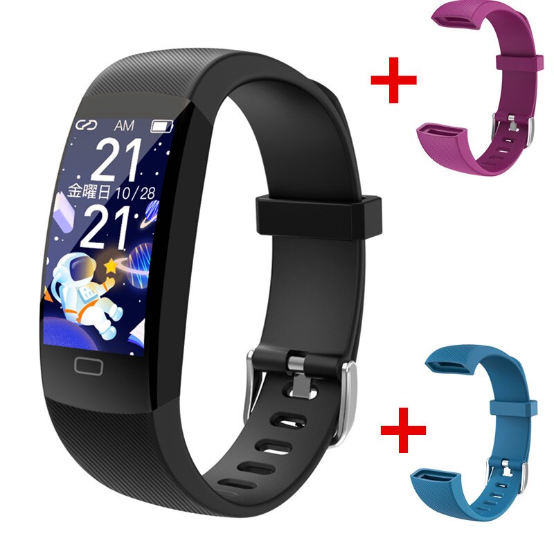 Pulsera inteligente F64T, dispositivo resistente al agua IP68, con monitor de temperatura corporal, frecuencia cardíaca, presión arterial y oxígeno, novedad de 2022: and purple blue