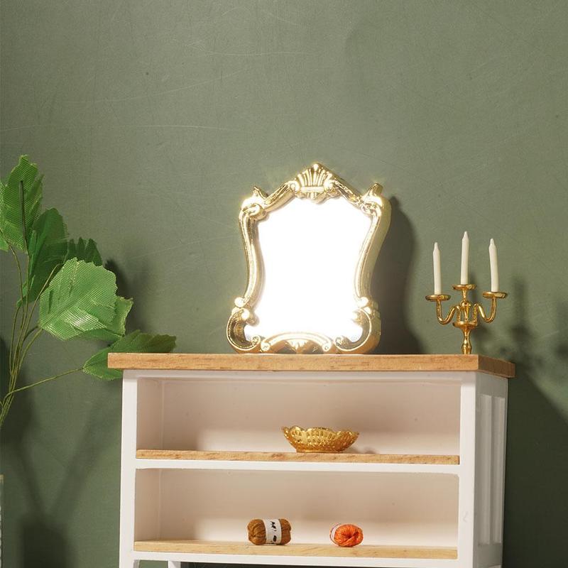 [1:12 Poppenhuis Poppenhuis Mini Meubels Model] Europese Stijl Spiegel Frame