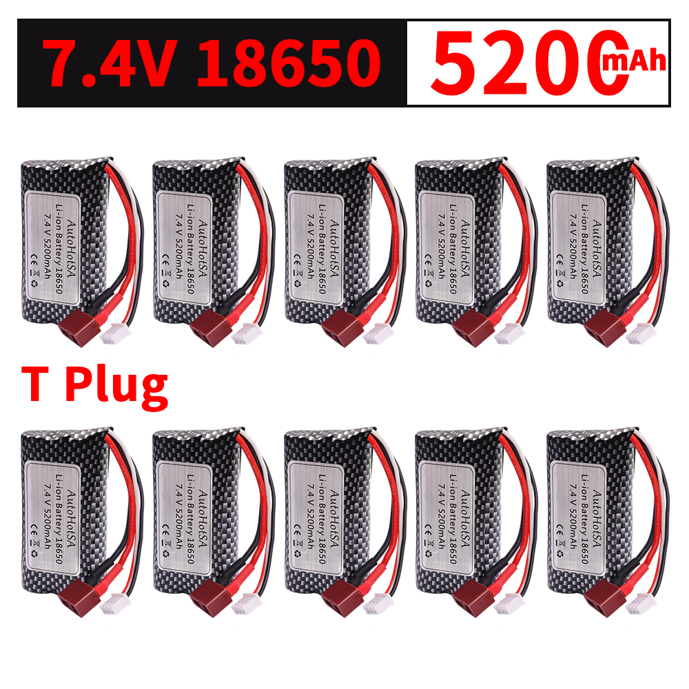 Batterie Li-ion 7.4V 5200mAh 18650 pour Wltoys 10428 /12428/12423 pièces de voiture RC 2s 7.4v batterie pour Wltoys 144001 A959-B A969-B Q46