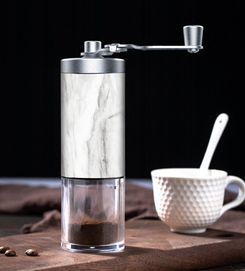 Marble Grain Coffee Bean Grinder Portable Stainless Steel Crank Manual Manual Handmade Coffee Grinder Mill Kitchen Tool Grinders