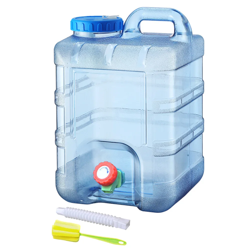 15-28L Drinking Water Bucket Driving Pure Water Tank Water Storage Carrier with Faucet for Outdoor Camping Cooking Picnic Hiking