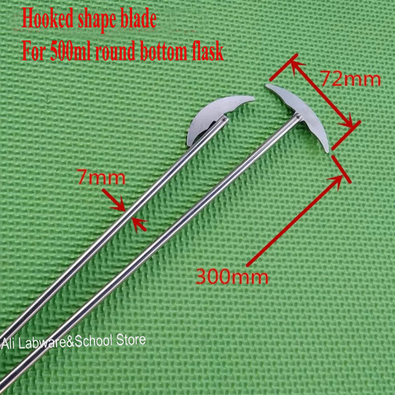 1pcs lab stainless steel paddle, crooked blade for round-bottom flask stright propeller for stirrer mixer blender machine