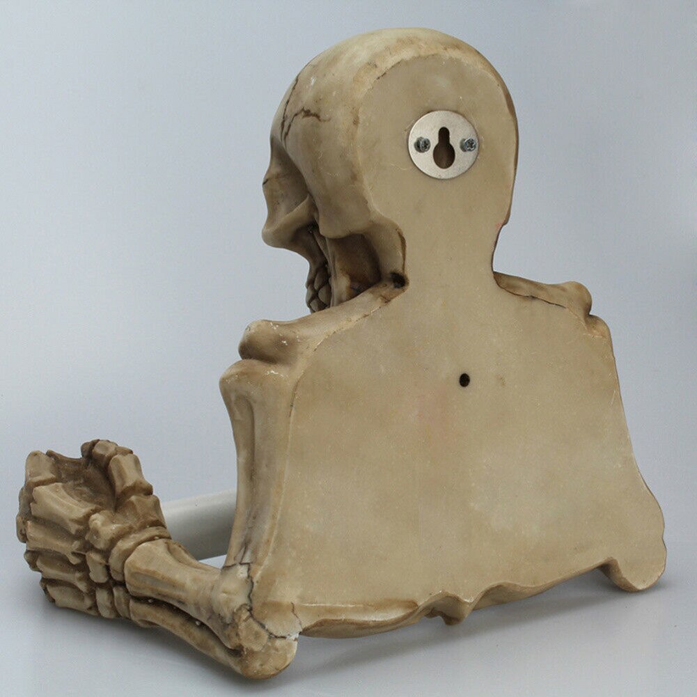 Porte-rouleau de papier toilette, tête de mort, support mural, porte-serviettes, accessoires de salle de bains, cuisine, maison, organisateur, décor
