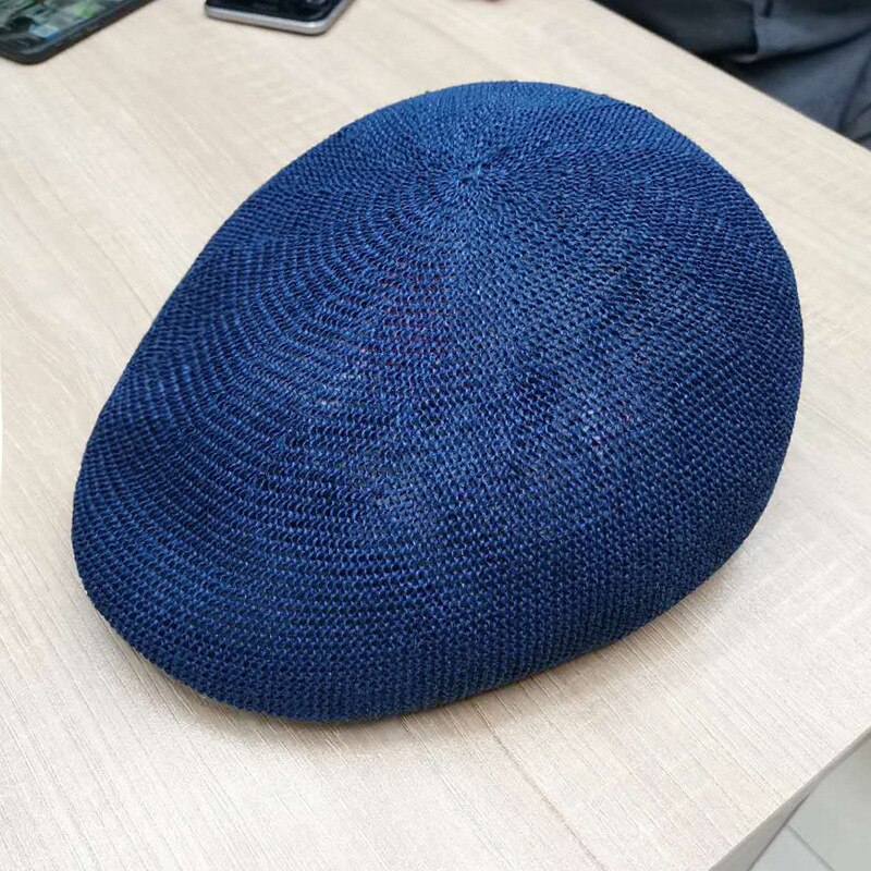Summer Unisex Casual Beret Hat Flat Cap Newsboy Style Gatsby Hat Adjustable Breathable Mesh Caps Denim Beret Hat: Silver
