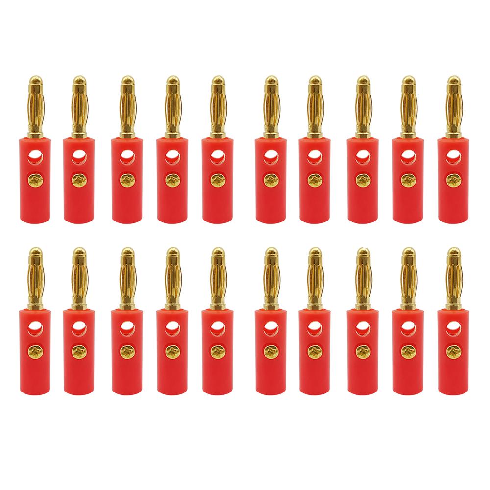 20 Stück vergoldete Schraube 4 mm Bananenstecker Audio Lautsprecherkabel Kabel Stecker Adapter Schwarz Rot: Lavendel
