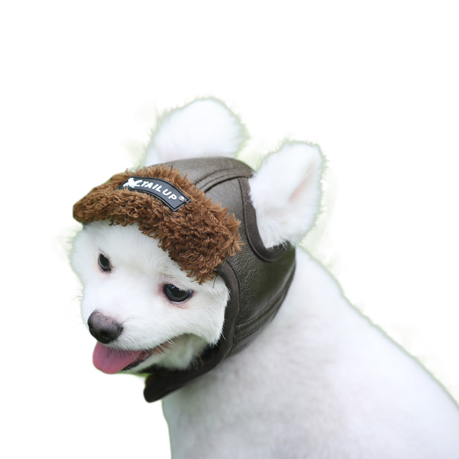 Adjustable Fleece Dog Cap Pilot Aviator Hat with Spring Fixing Buckle Leather Pet Dog Lined Winter Warm Costume Funny Cosplay