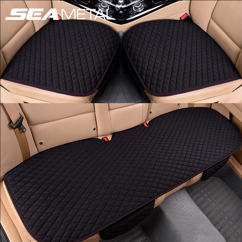 Linnen Automobiles Seat Cover Anti-Slip Ademend Auto Seat Cover Voor Achter Bekleding Interieur Mat Protector Auto Accessoires