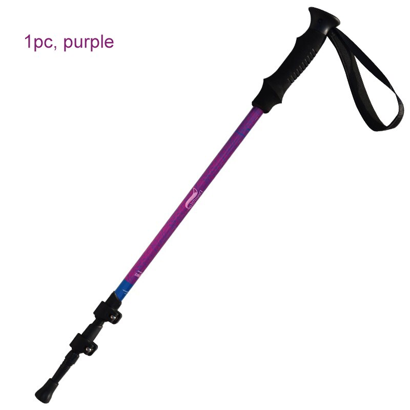 Desert&Fox Aluminum Adjustable Trekking Poles 2pcs,Lightweight Hiking Walking Sticks with Retractable External Lock for Climbing: 1pc Purple 61-135cm