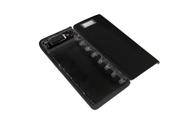 5v dual usb 8*18650 power bank batteriboks mobiltelefon oplader diy shell taske til iphone 6 plus  s6 xiaomi: Sort
