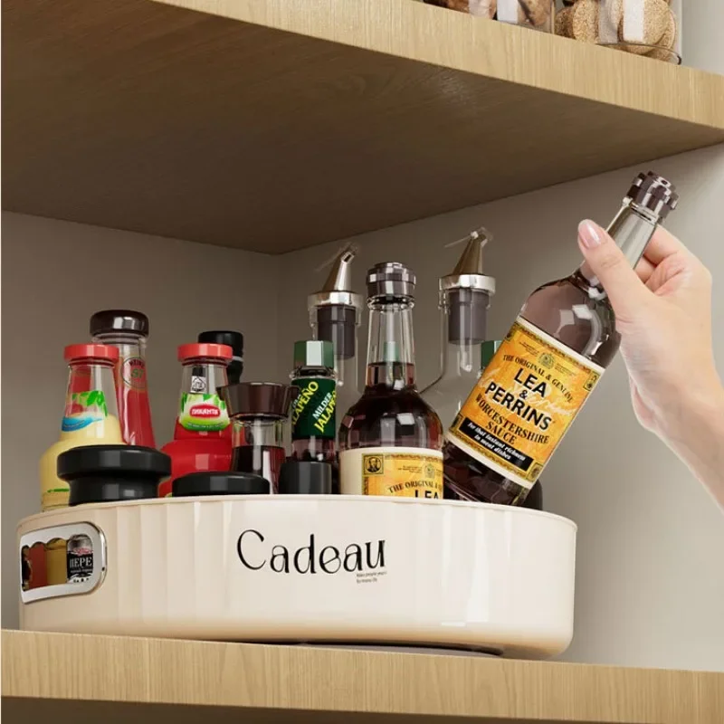 360 graden draaibaar rond dienblad Aanrecht Multifunctioneel opbergvak Roterend opbergrek Keukenopslag Badkamerorganisatie