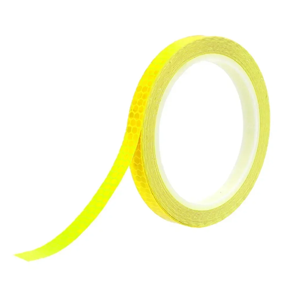 8m Reflektierendes Klebeband PVC Fahrradräder Reflektieren Fluoreszierender Aufkleber Fahrrad Reflektierendes Aufkleberstreifenband Für Radfahren Warnung Sicherheit: YELLOW