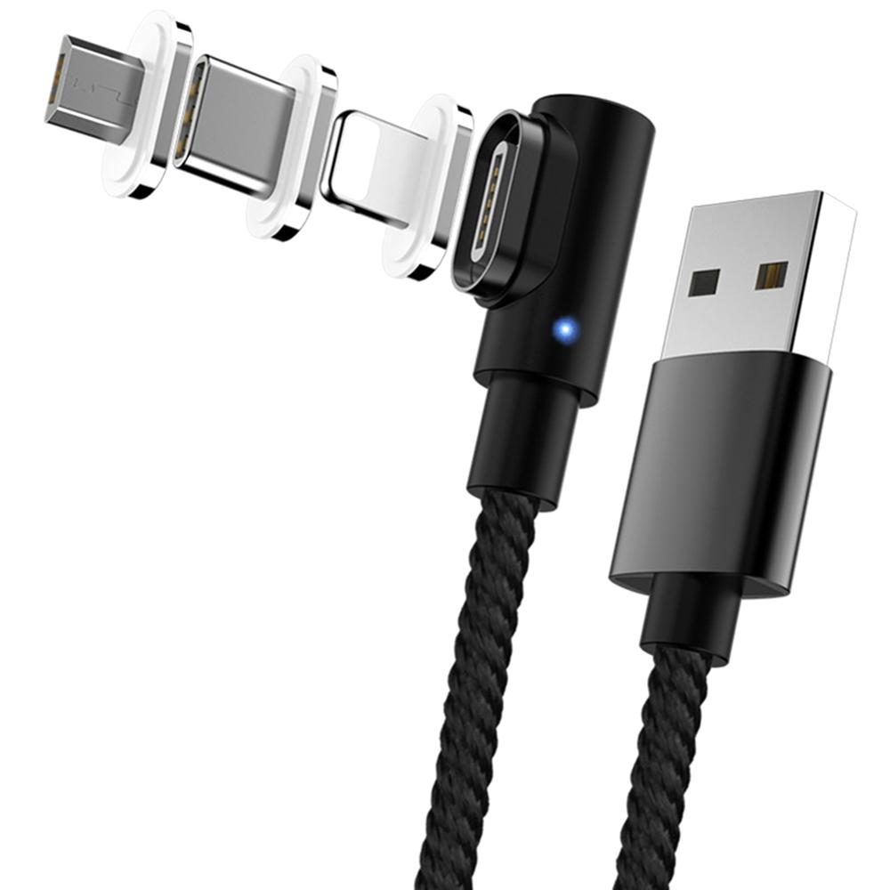 Magnetische Usb-kabel Voor Iphone/Micro Usb & Type C 3A Snelle Opladen Lader Data Kabel QC3.0 Voor Huawei xiaomi Magneet Usb C