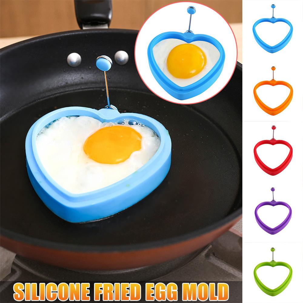 Siliconen Gebakken Ei Pannenkoek Ring Omelet Gebakken Ei Hartvormige Eieren Mould Voor Koken Ontbijt Koekenpan Oven keuken