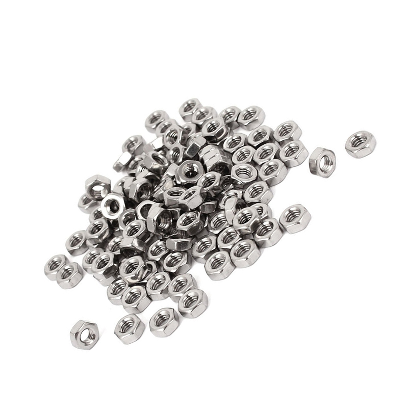 Metric M3 Hex Nuts 304 Stainless Steel Fastener DIN934 100pcs for Bolt