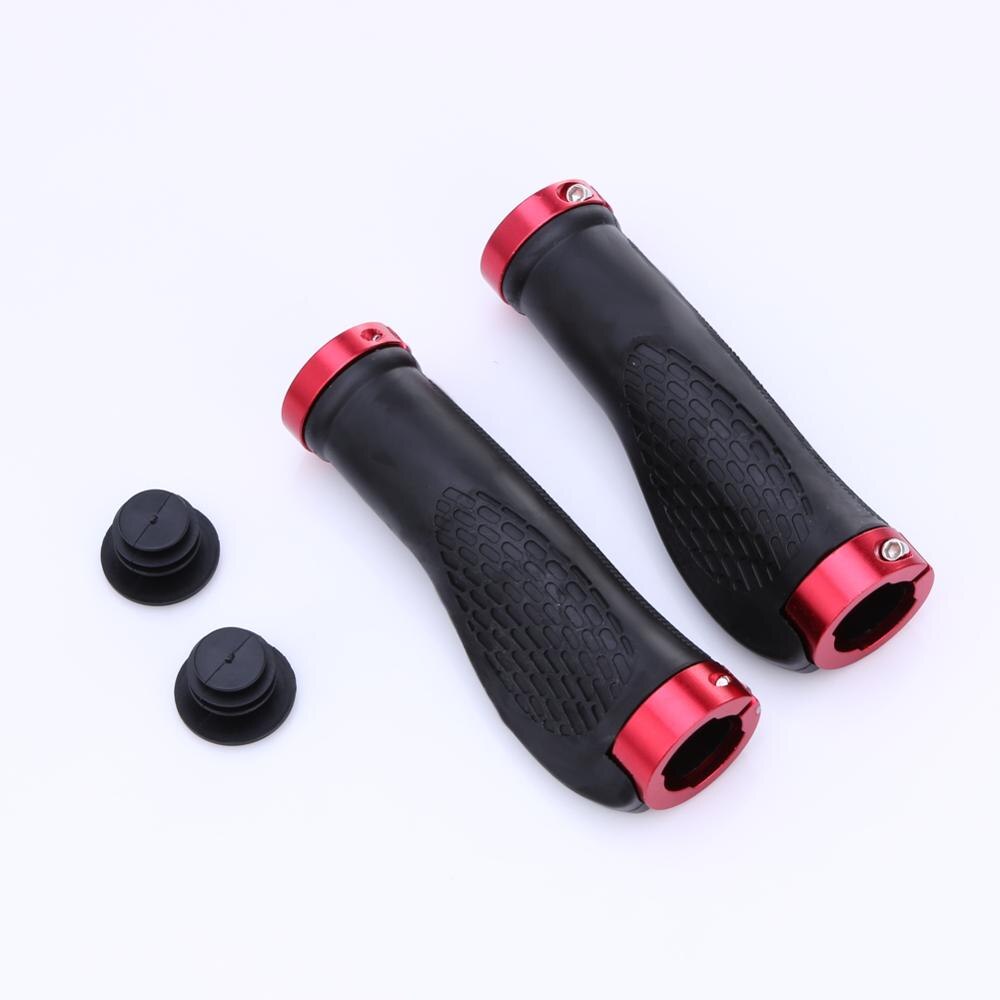 La bicicleta del manillar Anti-Skid caucho ergonómico MTB Carretera de montaña puños de goma con topes de aluminio para bicicleta de ciclismo accesorios de partes de