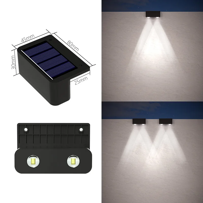 Solcelle Vegglampe Utendørs Vanntett Stegbelysning Hage Gjerde Dekorativ Gård Lampe