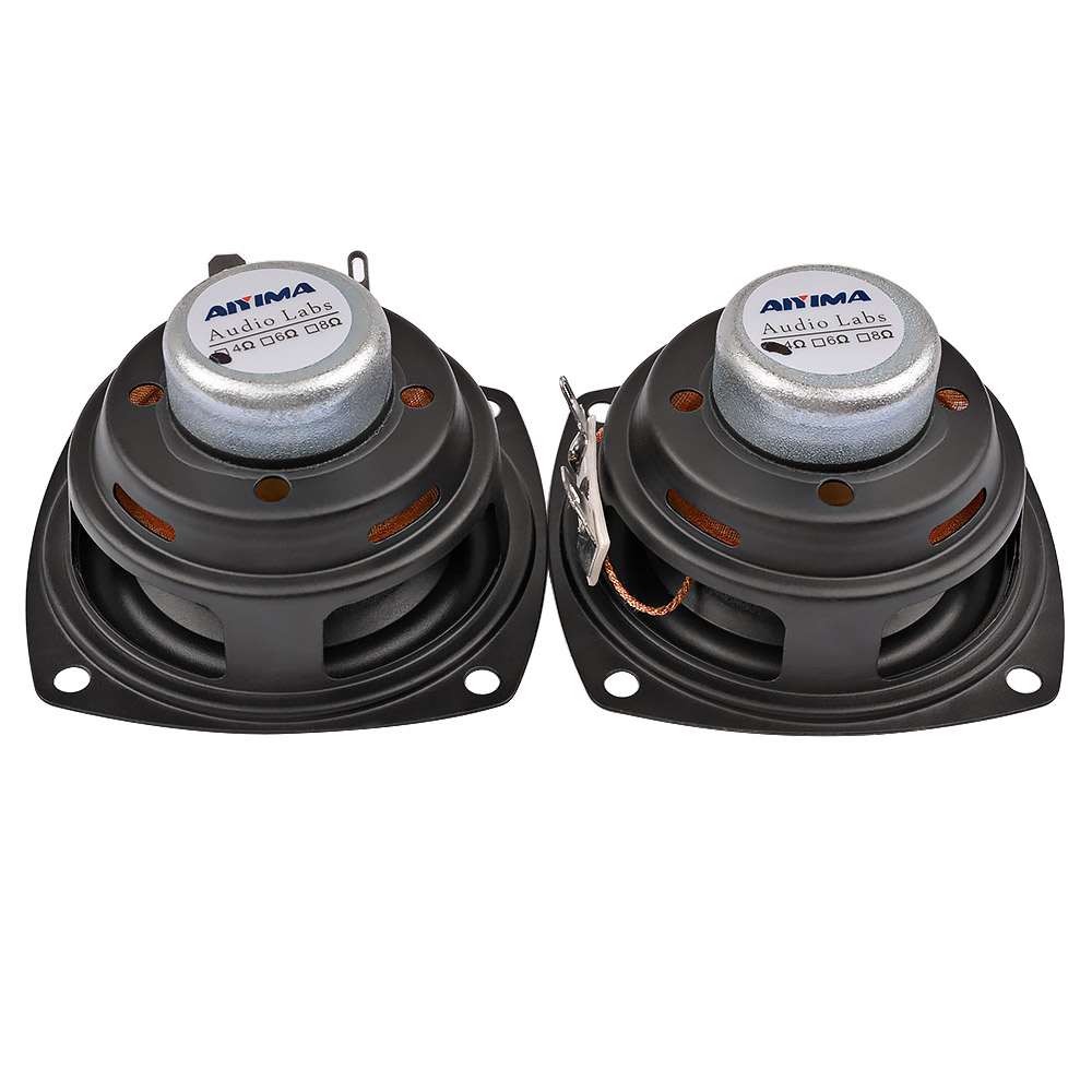 Alto-falante aiyima portátil, 2 peças, 2.5 centímetros, 4ohm, 10w, 66mm, alcance completo, áudio, baixo, multimídia, ímã