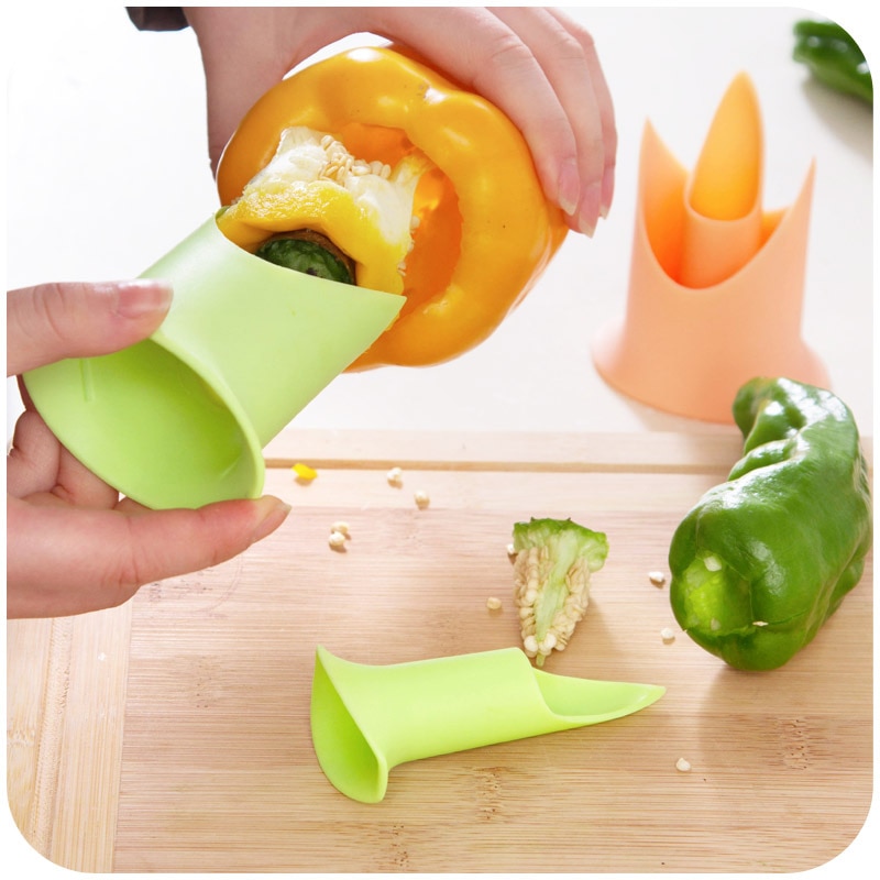 2 stks/set Tomaat Fruit Groente Snijder Groene Peper Chili Core Separator Apparaat Plastic Keuken Toolsute Multifunctionele